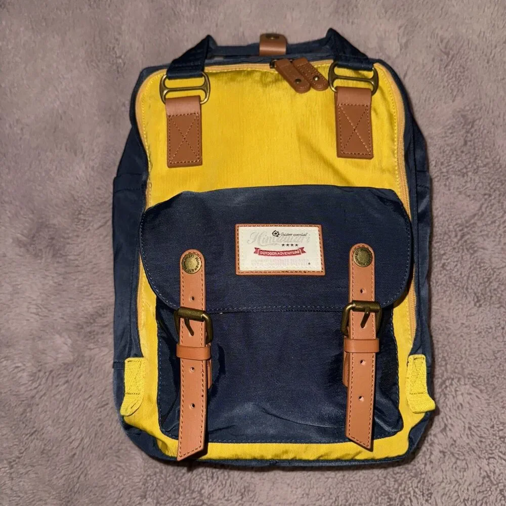 Himawari Contrast Waterproof Nylon Backpack Bag